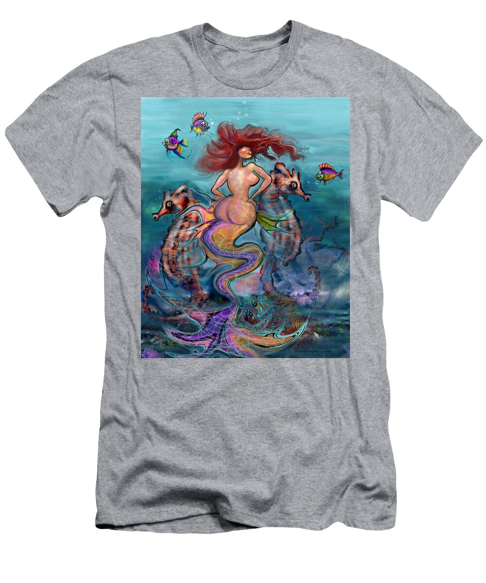 Mermaid T-Shirt featuring the digital art Mermaid #2 by Kevin Middleton