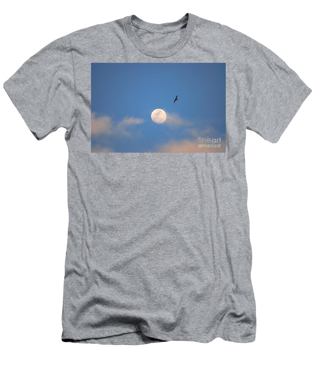  Moon T-Shirt featuring the photograph 2- Moon Bird by Joseph Keane