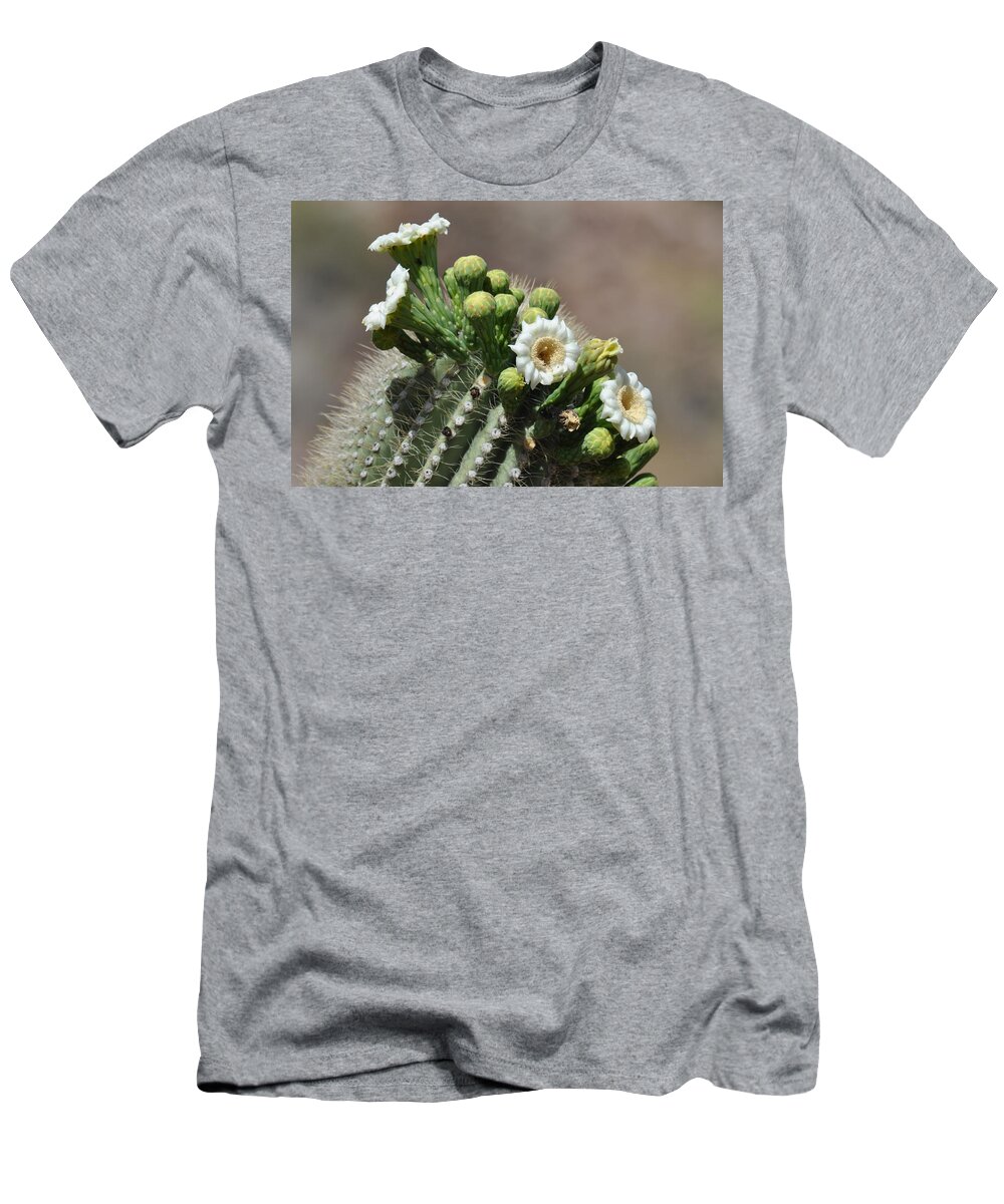 Saguaro T-Shirt featuring the photograph Saguaro Flower #2 by Frank Madia