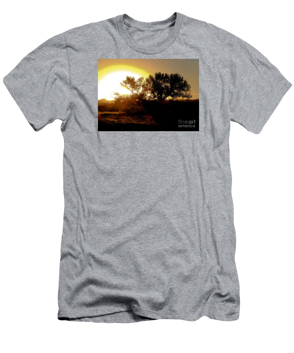 Sunset T-Shirt featuring the photograph Sunset at Bosque del Apache #2 by John Greco