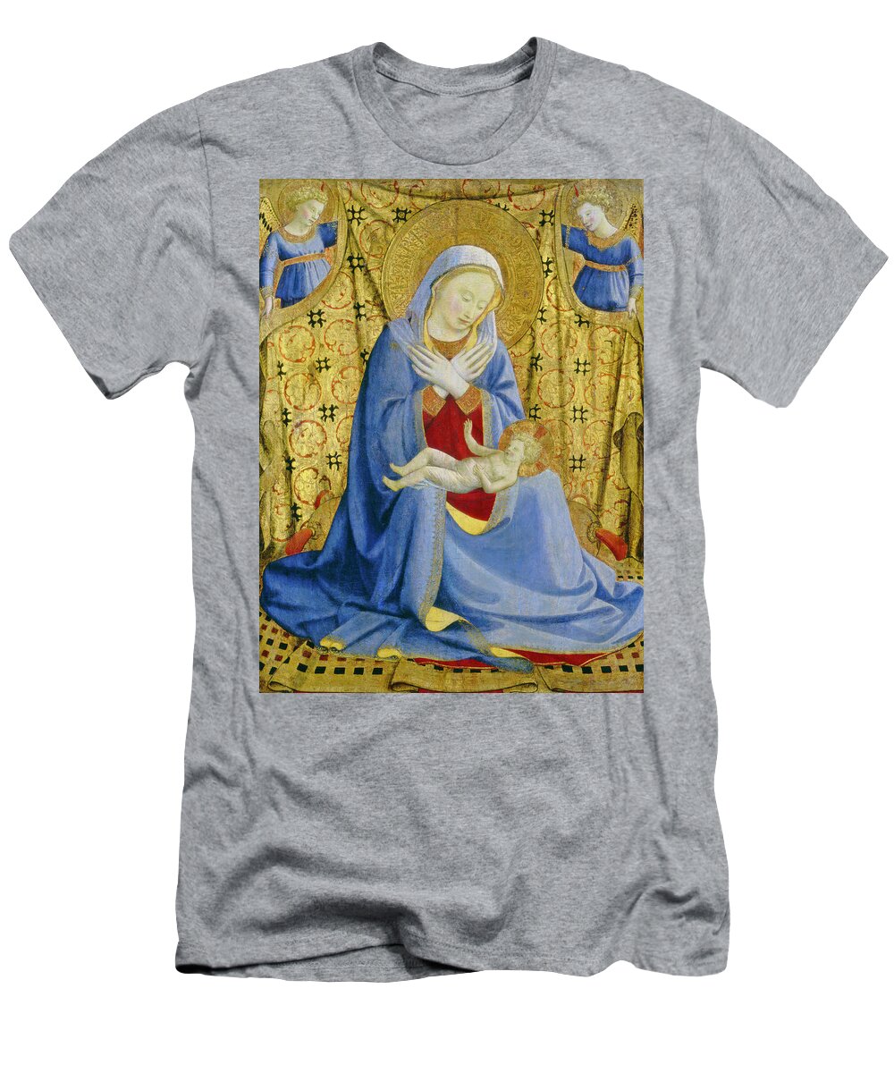 The Madonna Of Humility T-Shirt featuring the painting The Madonna of Humility #2 by Fra Angelico