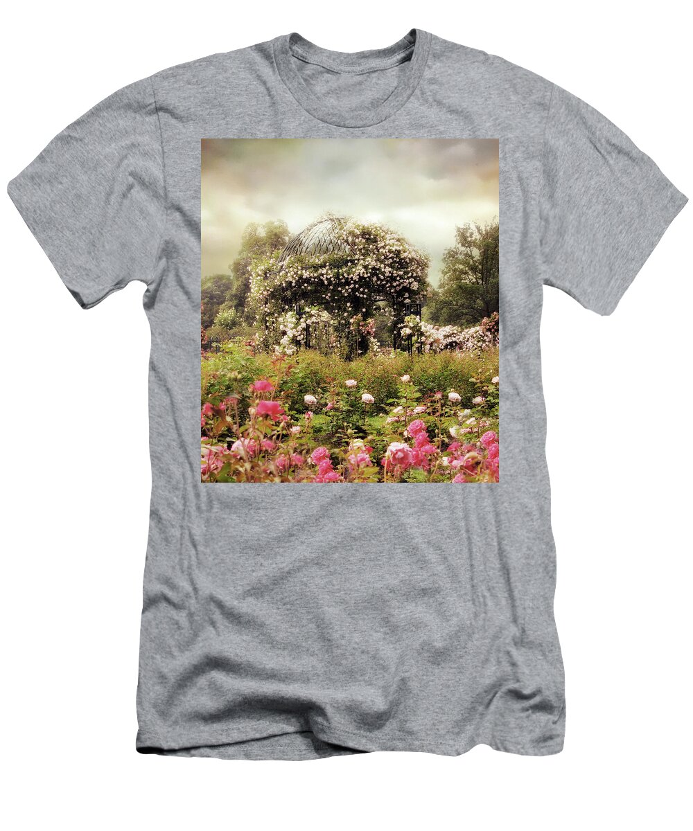 Rose Garden T-Shirt featuring the photograph The Rose Gazebo by Jessica Jenney