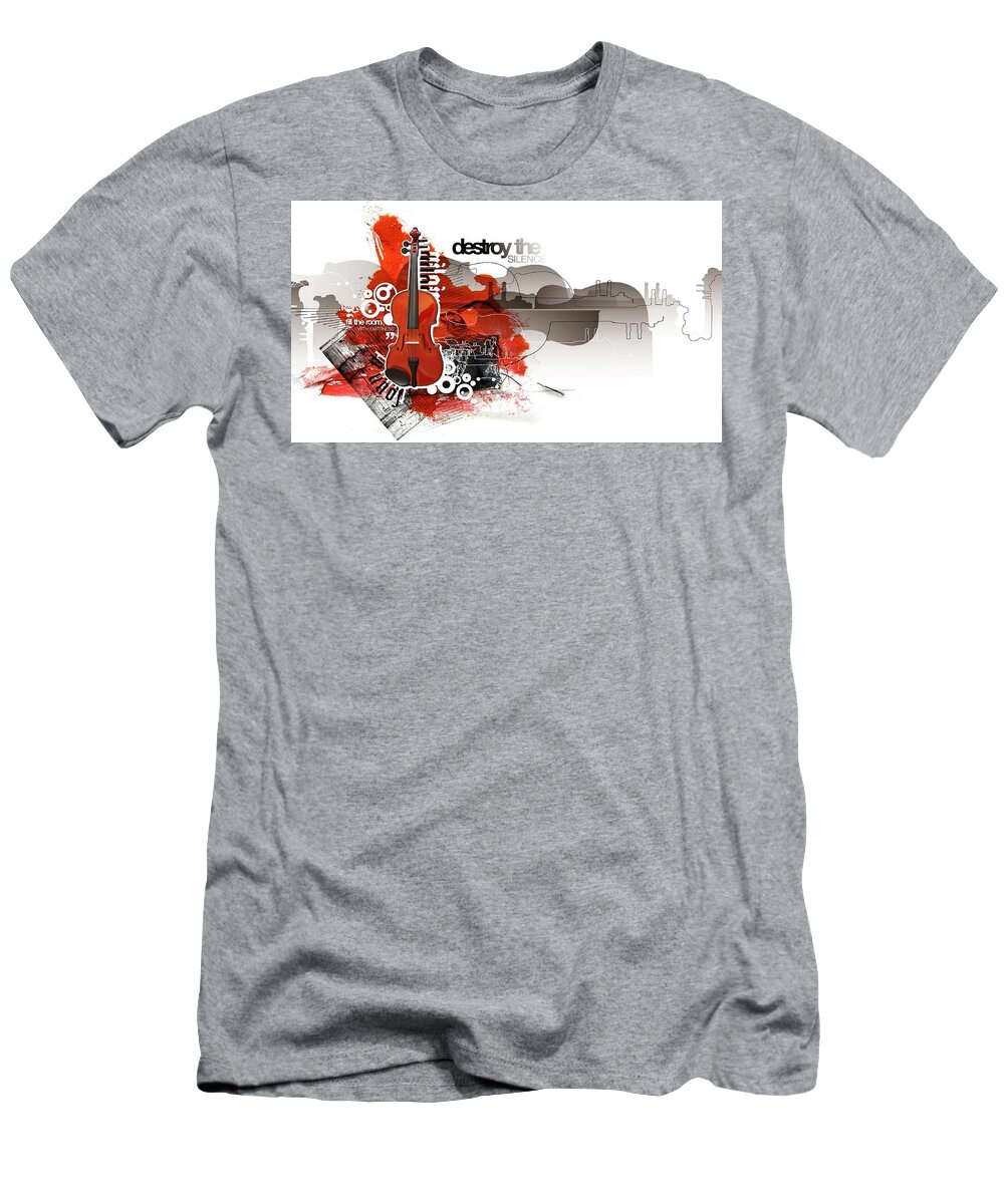 Violin T-Shirt featuring the digital art Violin #2 by Super Lovely