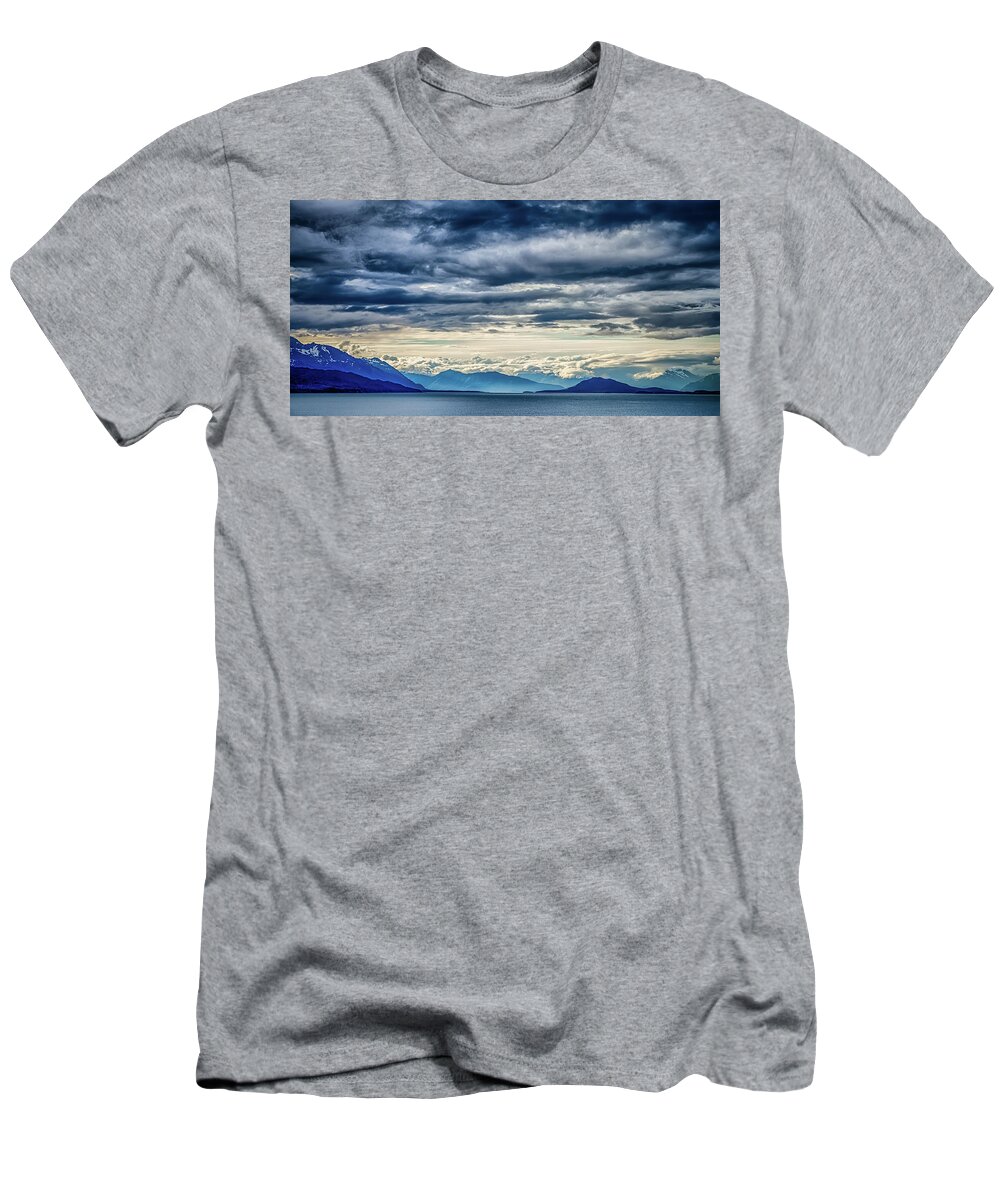 Landscape T-Shirt featuring the photograph Beautiful Sunset And Cloudsy Landscape In Alaska Mountains #21 by Alex Grichenko