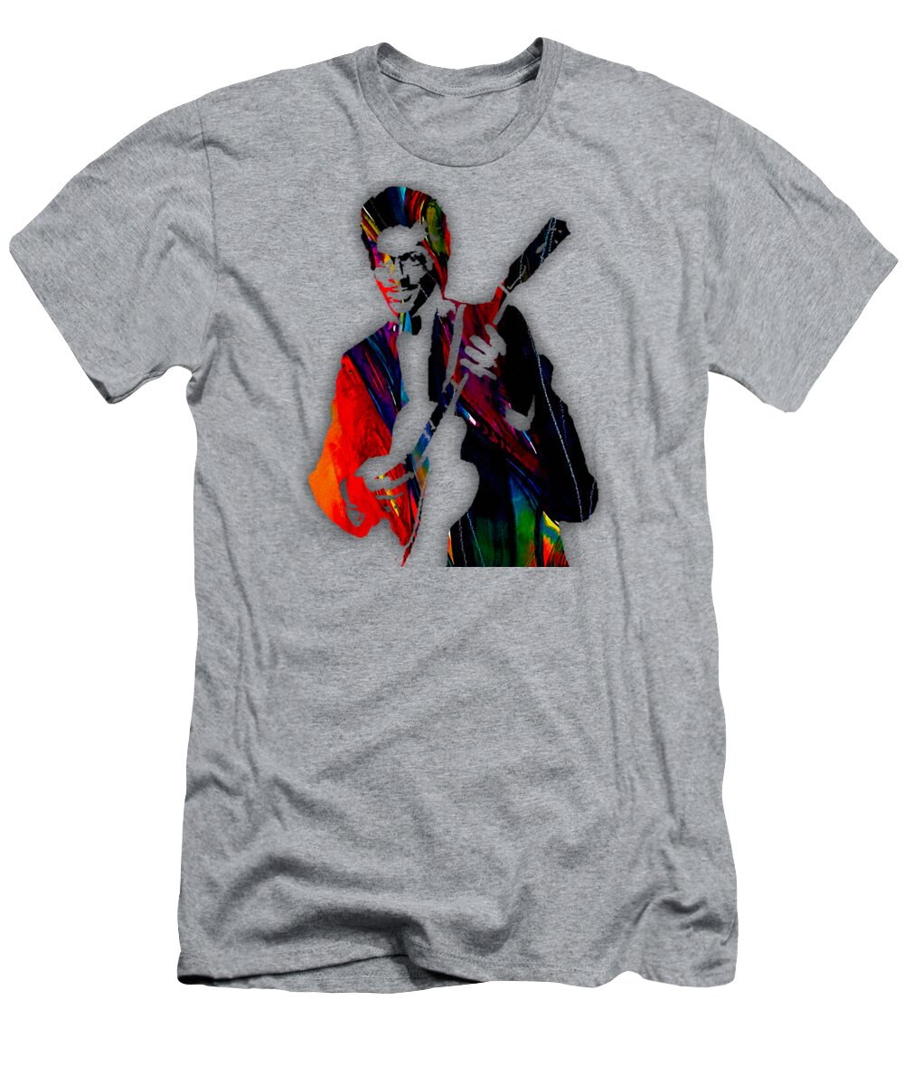 Chuck Berry T-Shirt featuring the mixed media Chuck Berry Collection #22 by Marvin Blaine
