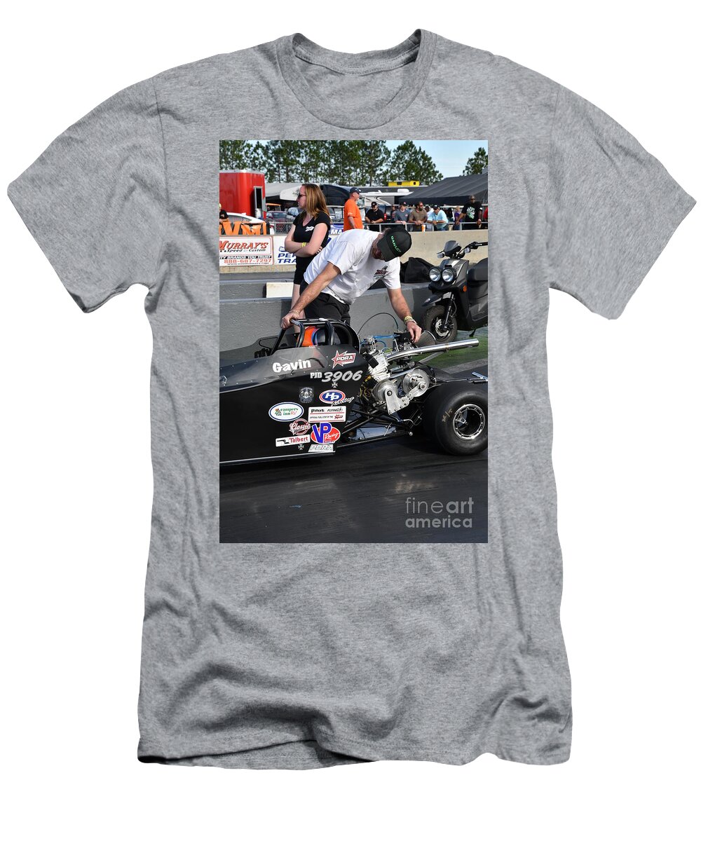 Drag T-Shirt featuring the photograph Junior Drag Racing March 2017 #22 by Jack Norton