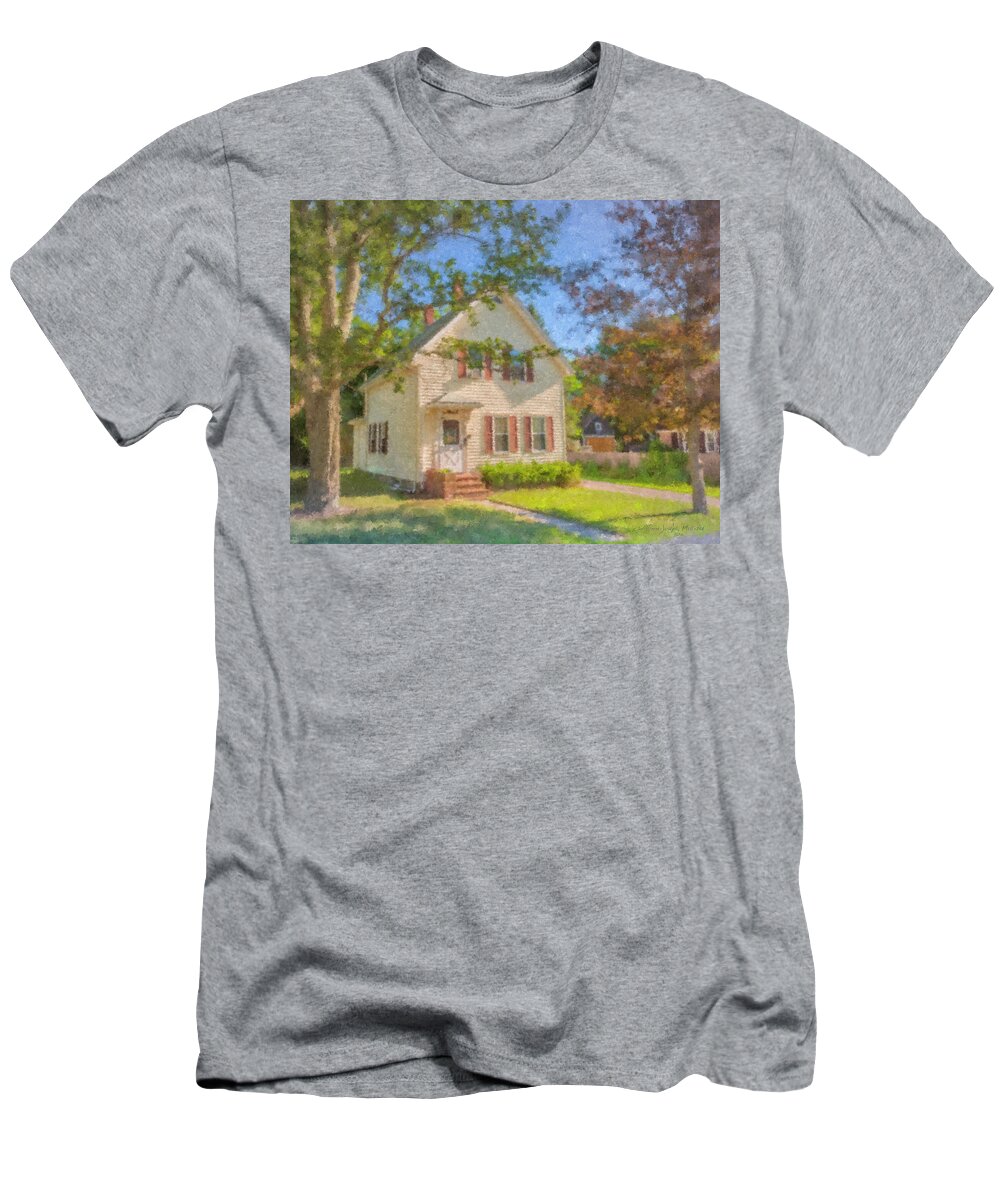 25 Columbus Ave T-Shirt featuring the painting 25 Columbus Ave Easton MA by Bill McEntee