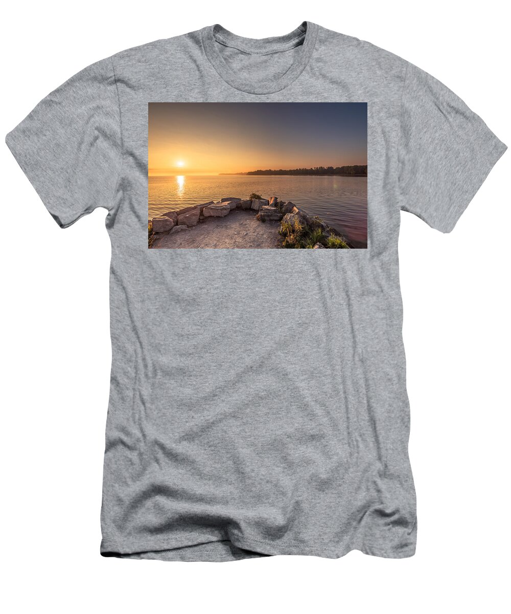 Sunrise T-Shirt featuring the photograph Sunrise at Sibbald Point #5 by Aqnus Febriyant