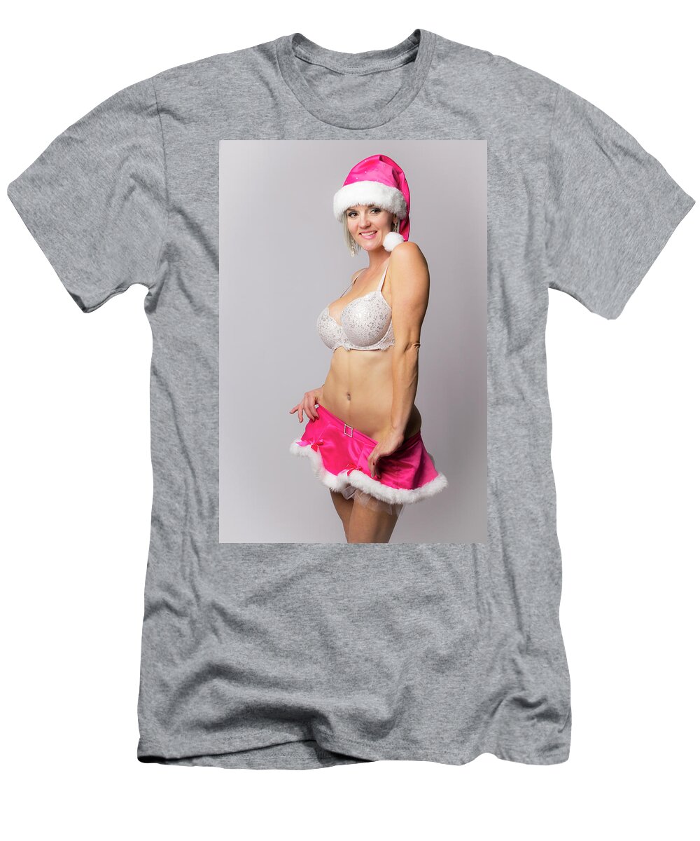 Christmas T-Shirt featuring the photograph Christmas boudoir by La Bella Vita Boudoir
