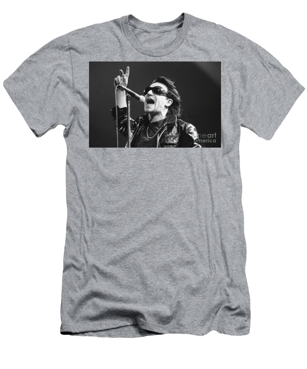 Singer T-Shirt featuring the photograph U2 - Paul Hewson - Bono #1 by Concert Photos
