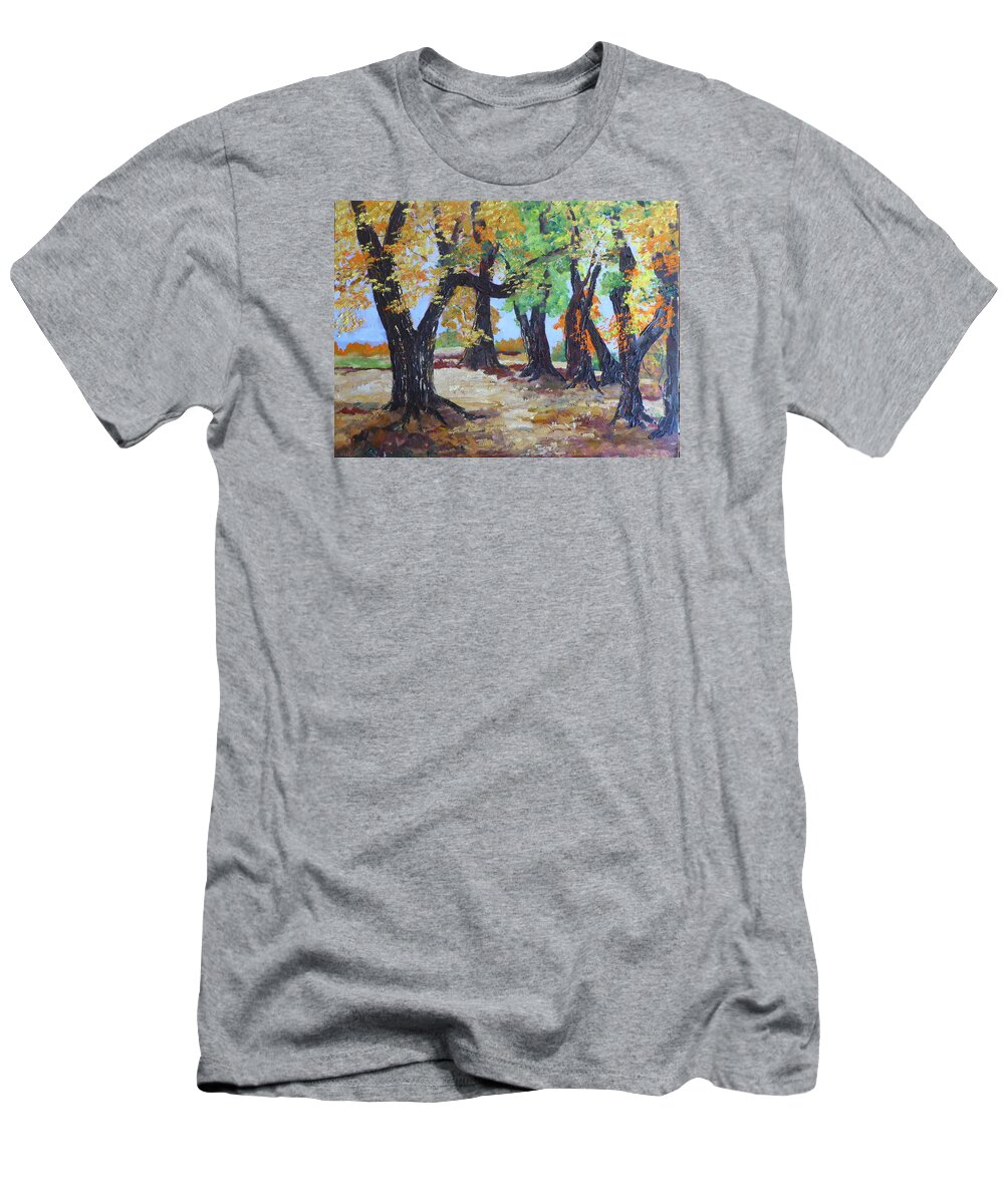 Fall Colors T-Shirt featuring the painting #35 Cottonwood Colors #35 by Cheryl Nancy Ann Gordon
