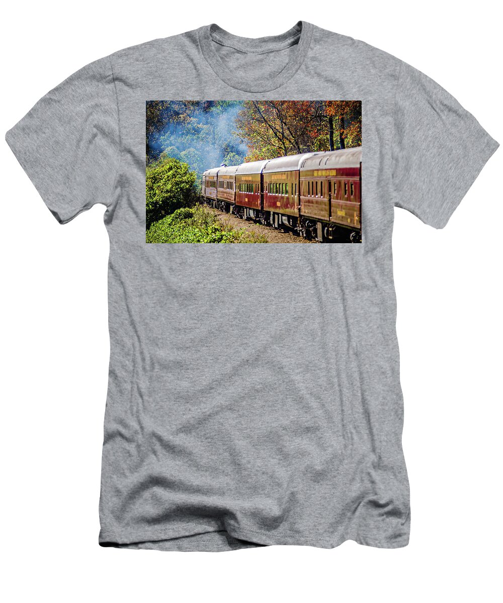 Great Smoky Mountains T-Shirt featuring the photograph Great Smoky Mountains Rail Road Train Ride #4 by Alex Grichenko