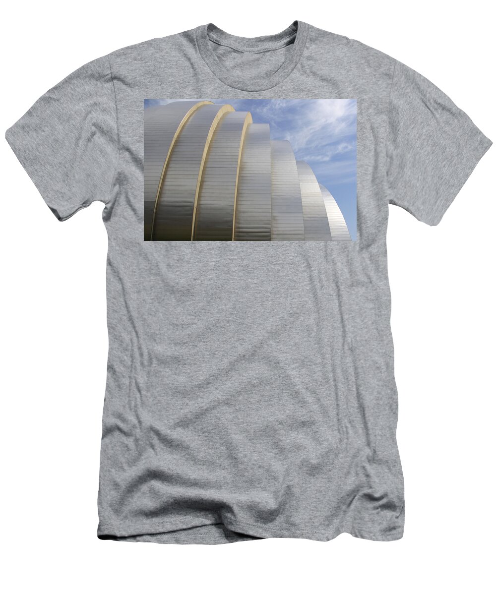Abstract Building T-Shirt featuring the photograph Kauffman Center for Performing Arts by Mike McGlothlen