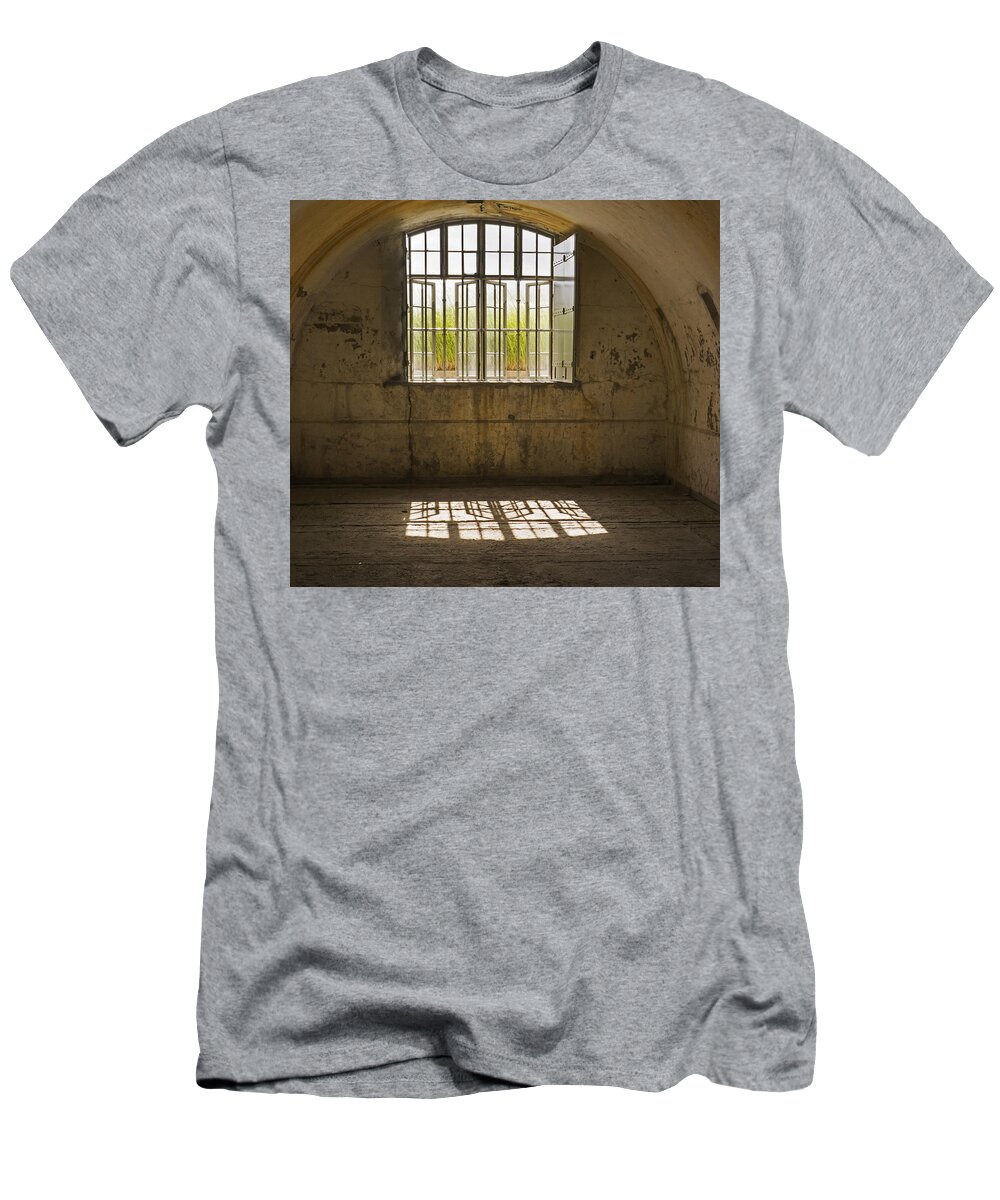 Window T-Shirt featuring the photograph Light and Shadow #4 by Inge Riis McDonald