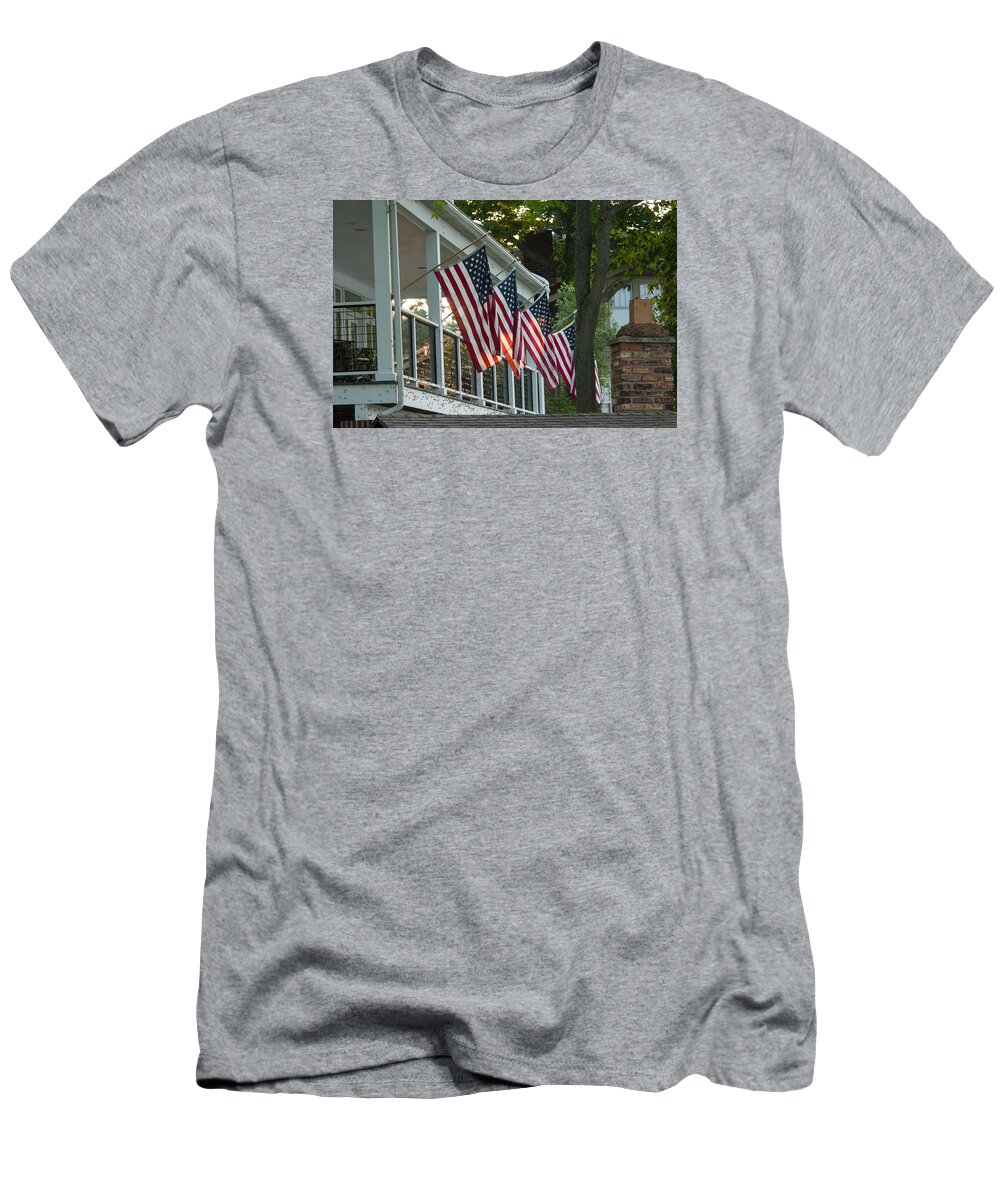 4th Of July T-Shirt featuring the photograph 4th of July Porch by Brian Green