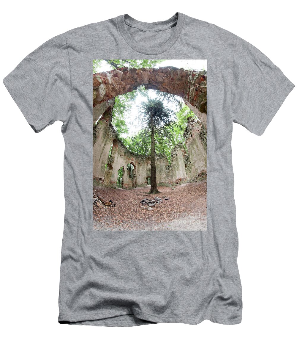 Chapel T-Shirt featuring the photograph Ruins of the Baroque chapel of Saint Mary Magdalene #5 by Michal Boubin