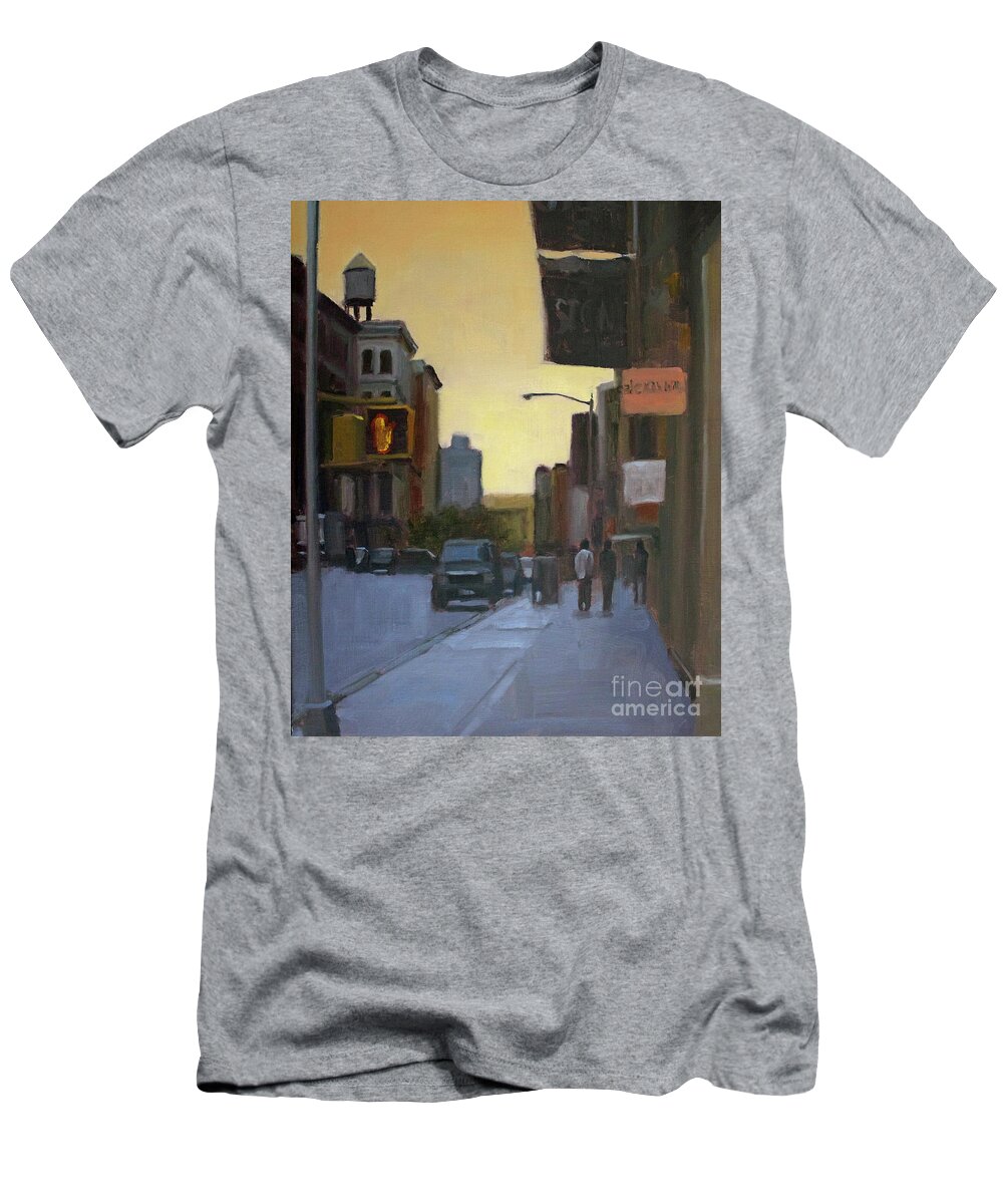 City T-Shirt featuring the painting 55th And 5th by Tate Hamilton