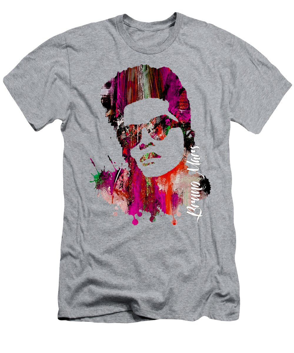 Bruno Mars T-Shirt featuring the mixed media Bruno Mars Collection by Marvin Blaine