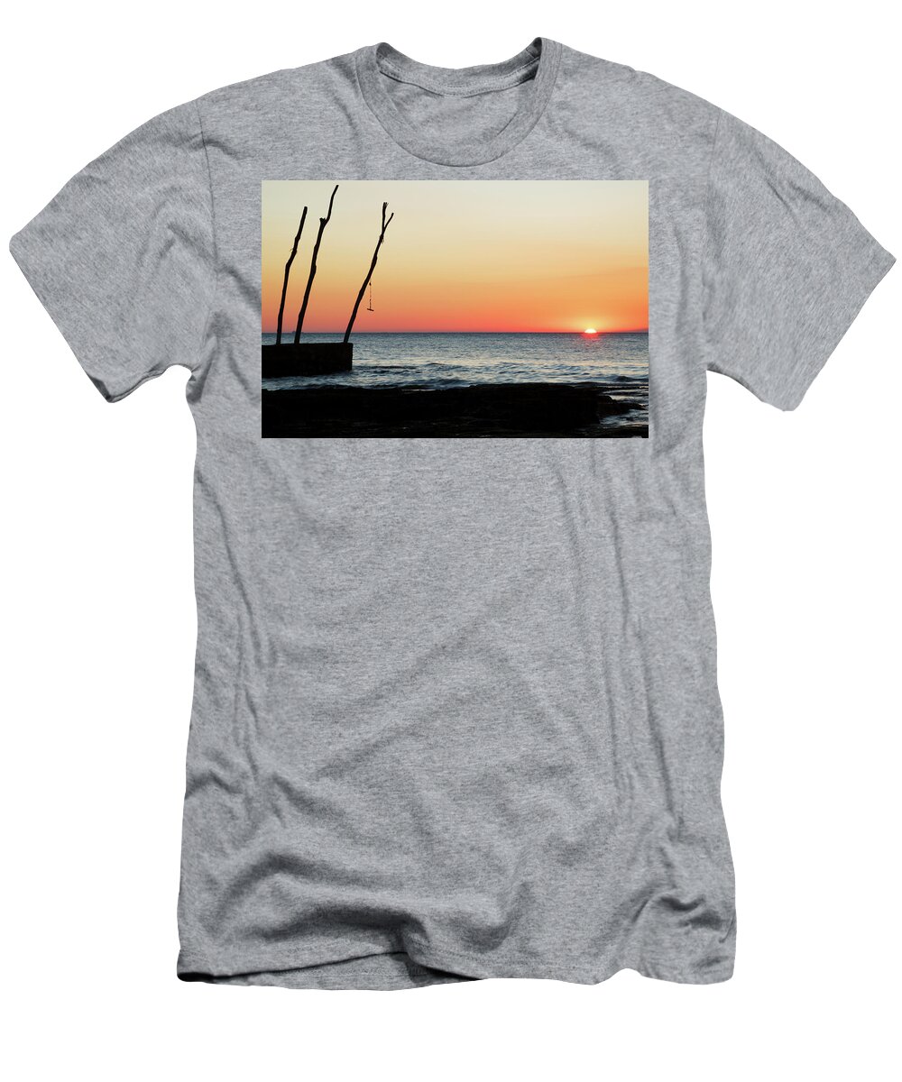 Ba�anija T-Shirt featuring the photograph Sunset at basanija by Ian Middleton