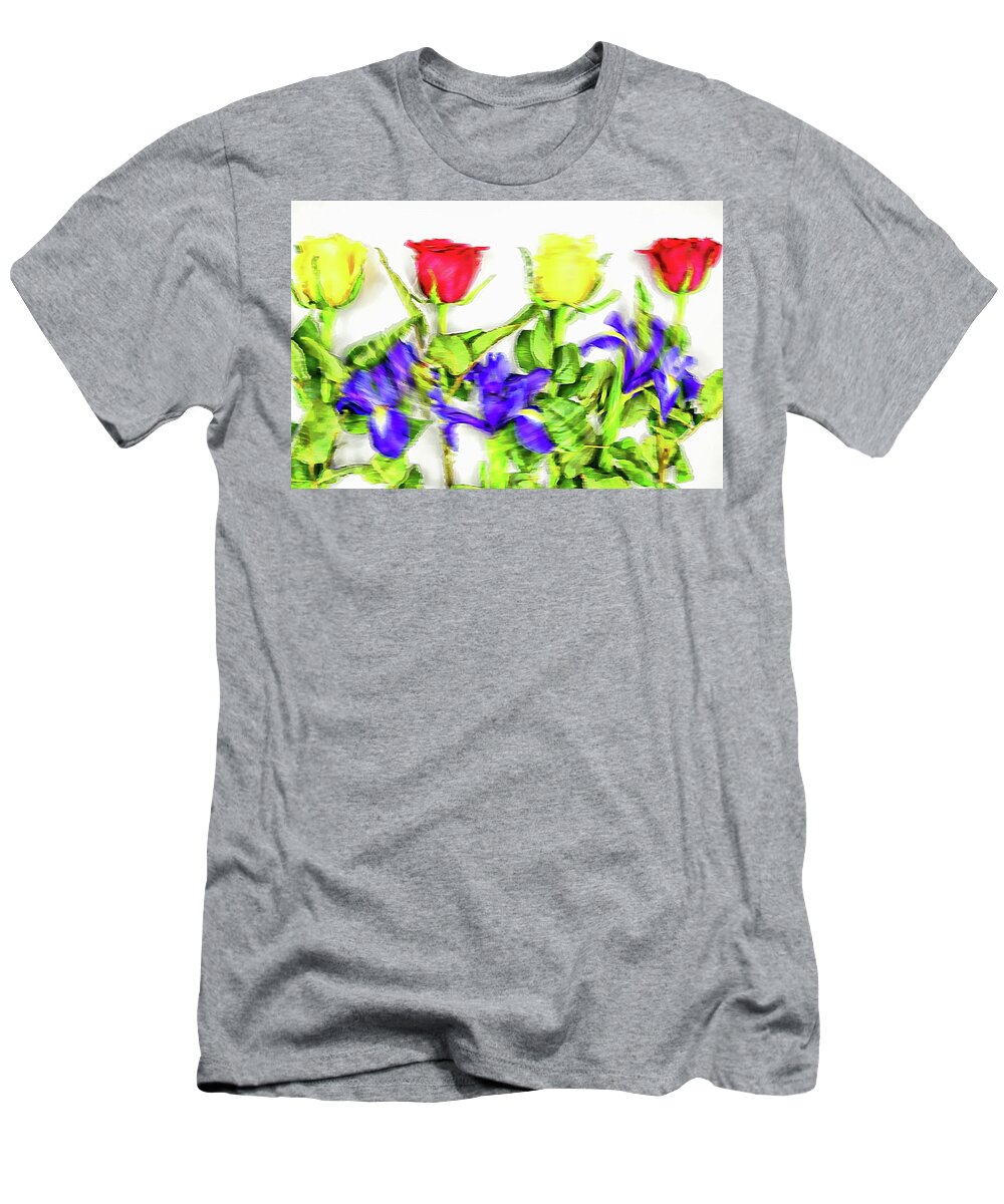 Assorted T-Shirt featuring the digital art Flower Frame Border #8 by Robert Chlopas