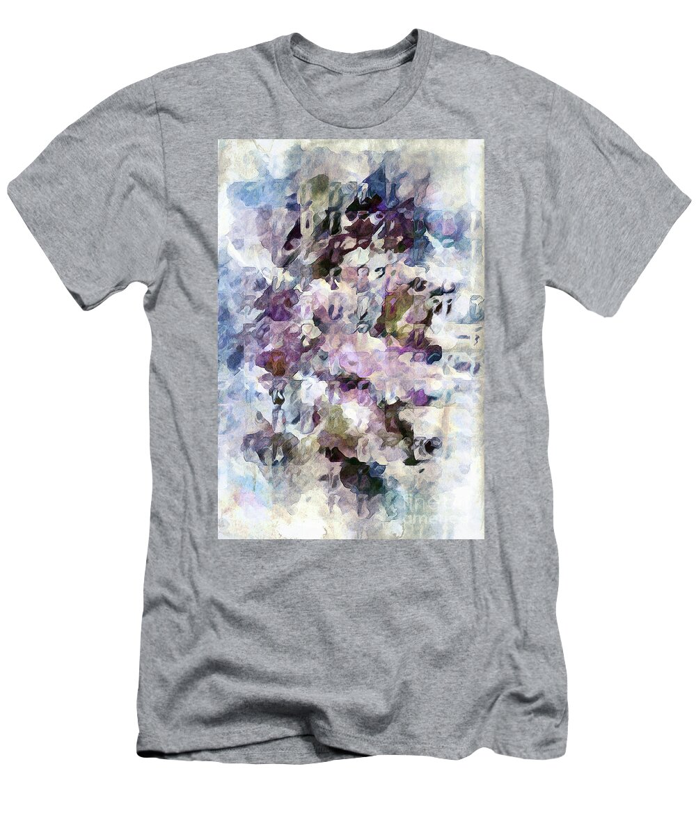 Floral Abstracts In Muted Purple T-Shirt featuring the digital art A Bit Worn But Beautiful by Margie Chapman