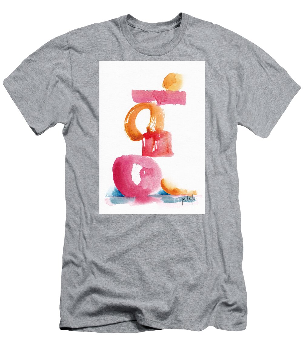 Abstract T-Shirt featuring the painting A Delicate Balance Abstract #5 by Pat Katz