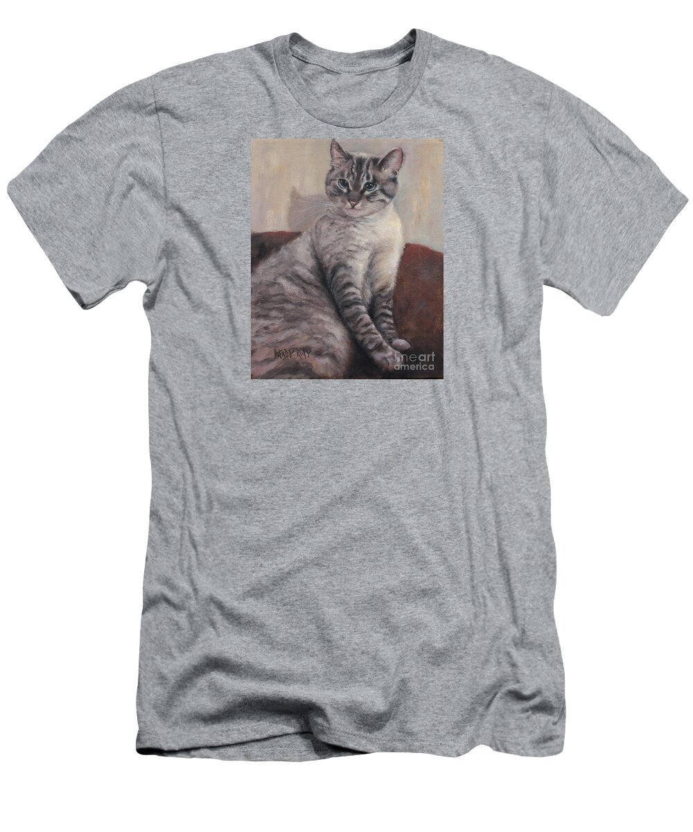 Cat T-Shirt featuring the painting A Regal Pose by Wendy Ray