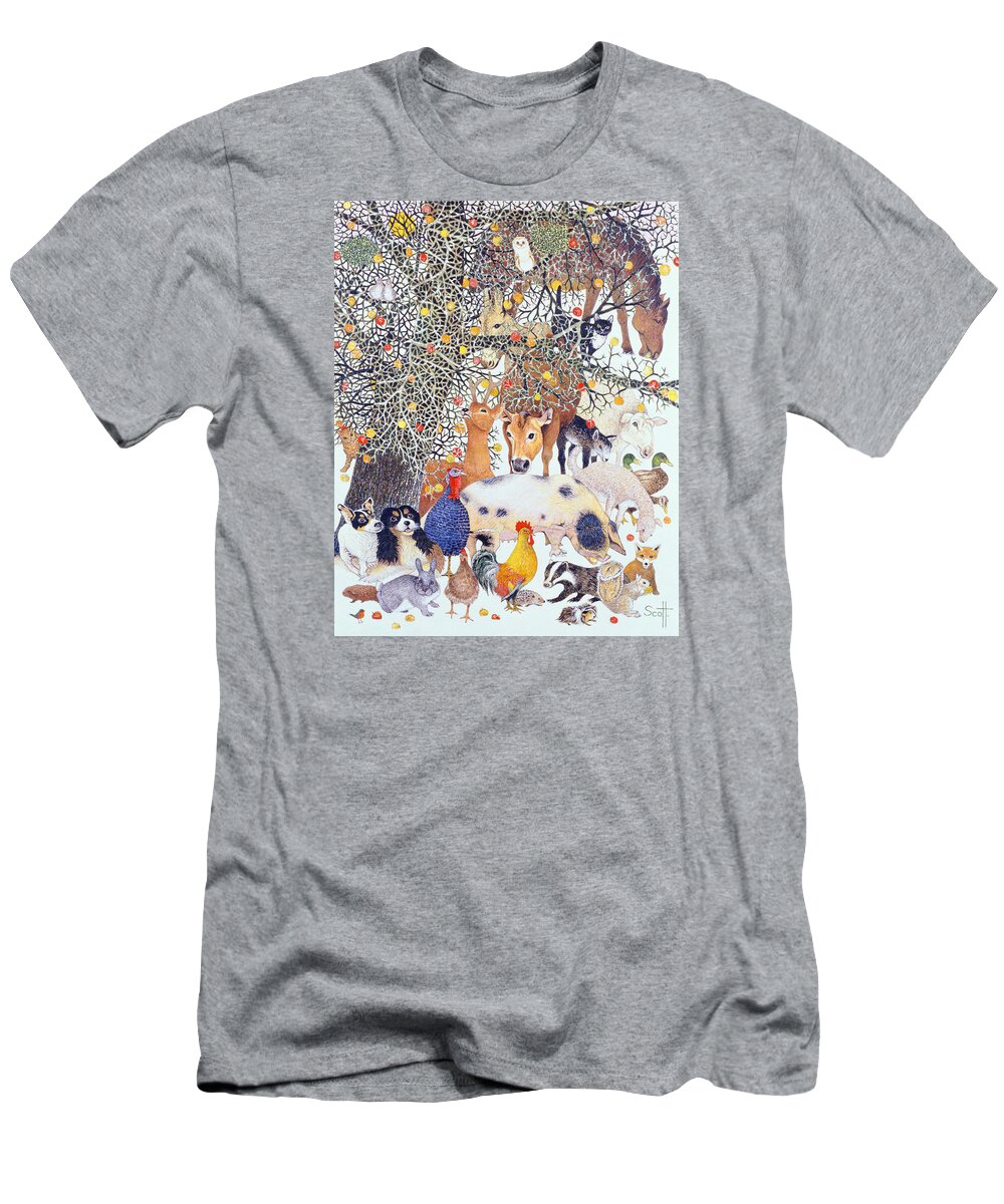 Tree T-Shirt featuring the painting A Tasty Treat by Pat Scott