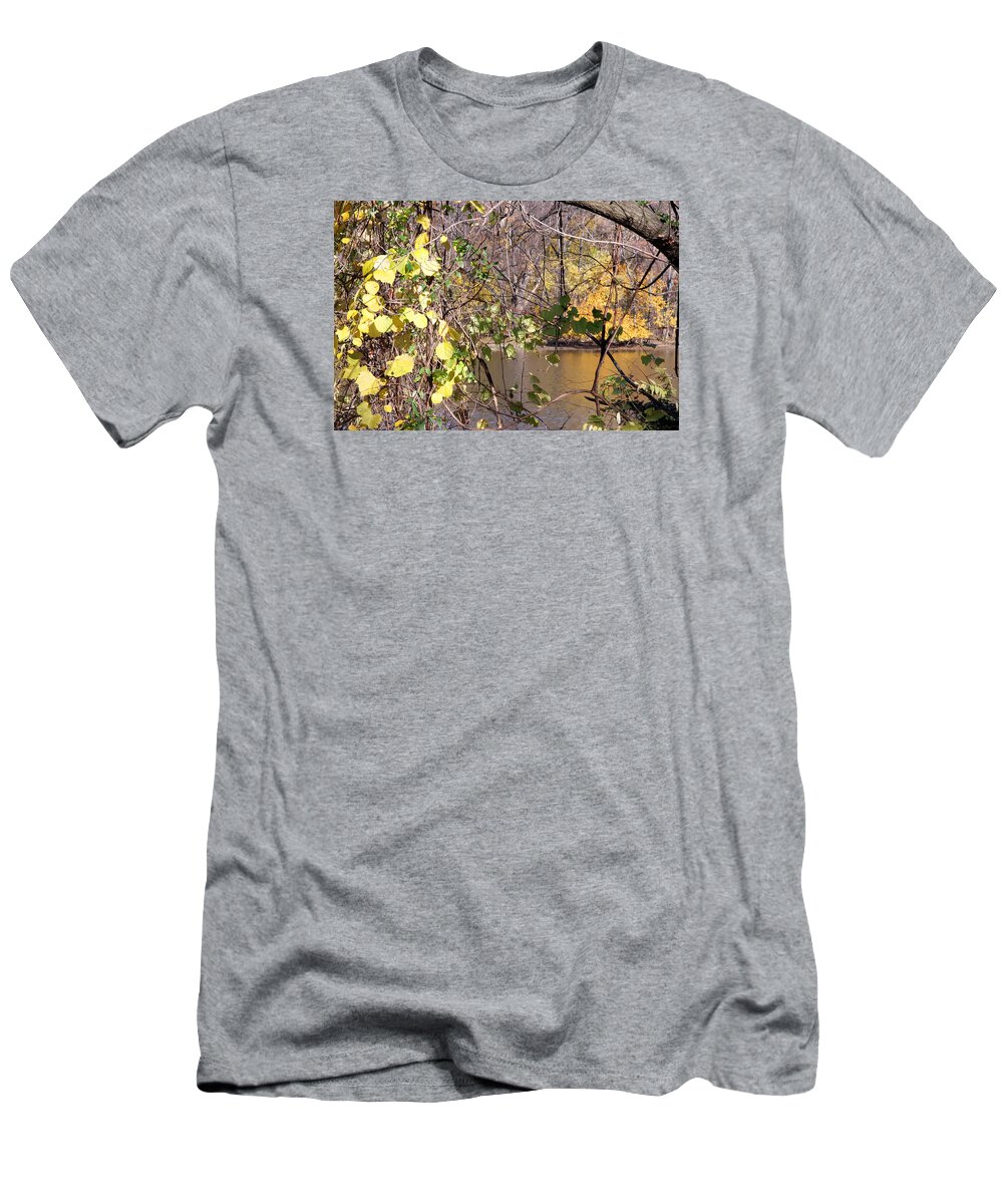 Yellow T-Shirt featuring the photograph A Yellow Potomac Autumn by Cora Wandel