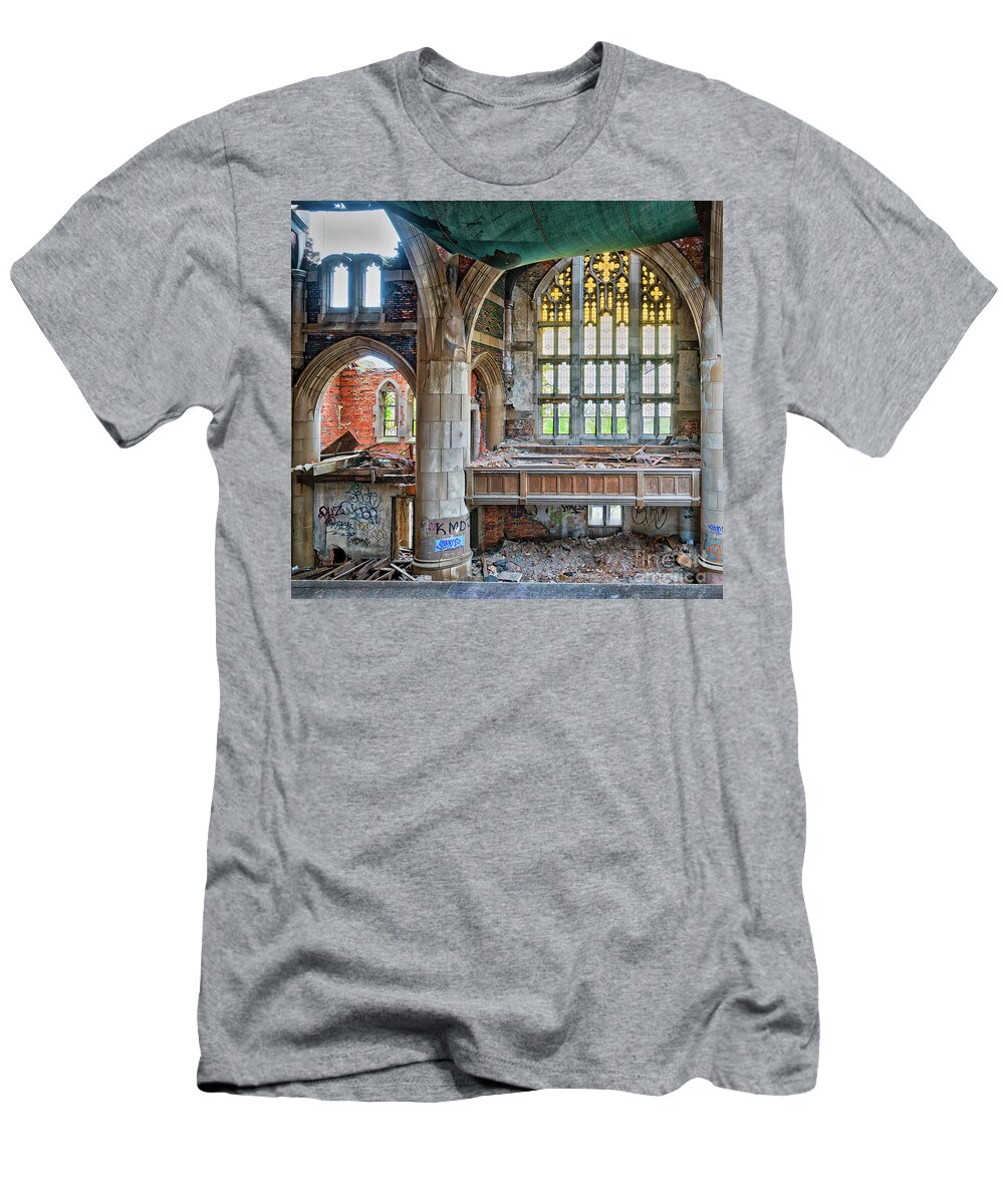City Methodist Church T-Shirt featuring the photograph Abandoned City Methodist Church by Izet Kapetanovic