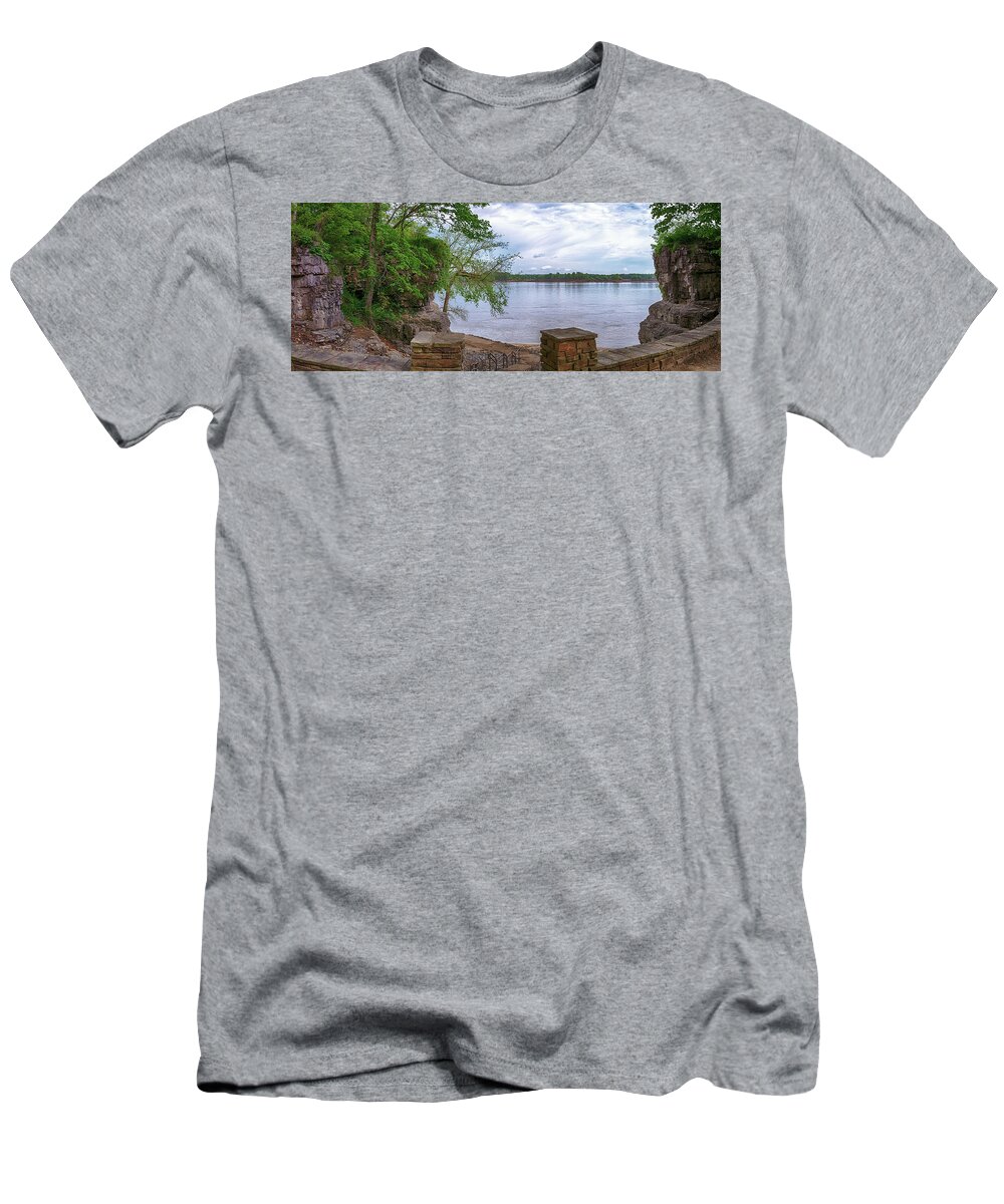 Cave In Rock T-Shirt featuring the photograph Above Cave In Rock Panorama by Susan Rissi Tregoning