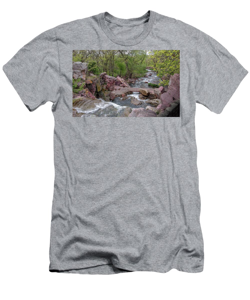 Pipestone National Monument T-Shirt featuring the photograph Above Winnewissa Falls 2 by Greni Graph