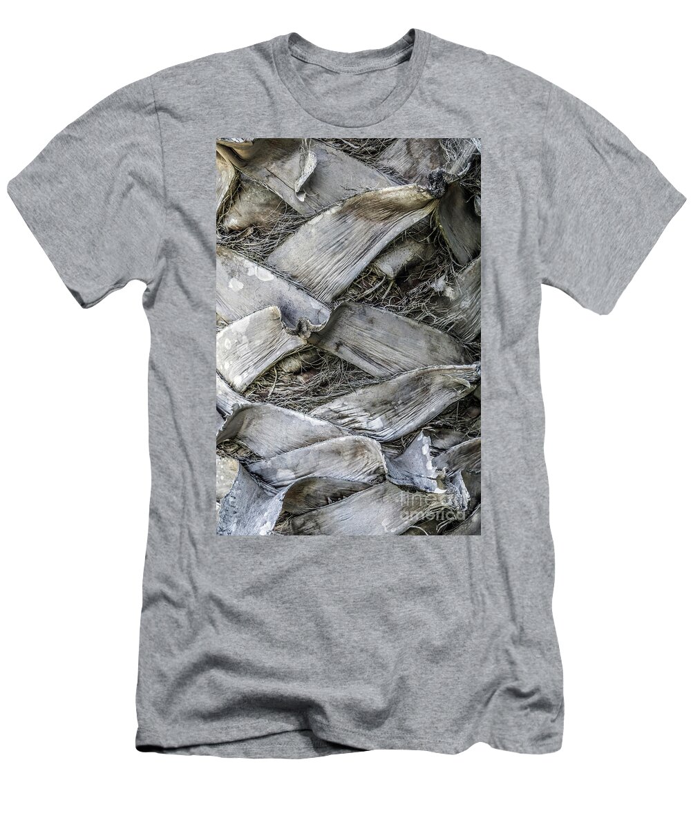 Abstract T-Shirt featuring the photograph Abstract Nature Tropical Palm Tree Bark 1873A by Ricardos Creations