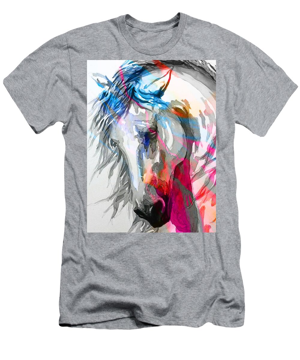 Cavallo T-Shirt featuring the digital art A R G E N T O by J U A N - O A X A C A