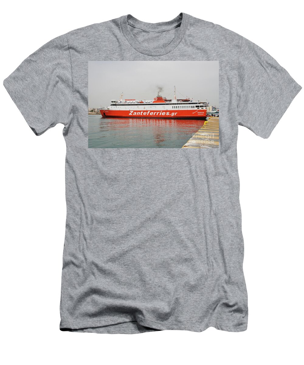 Adamantios T-Shirt featuring the photograph Adamantios Korais ferry in Piraeus by David Fowler