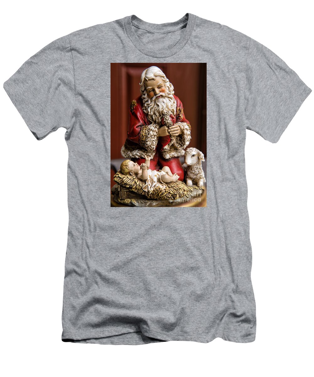 Adoring Santa T-Shirt featuring the photograph Adoring Santa by Bonnie Barry