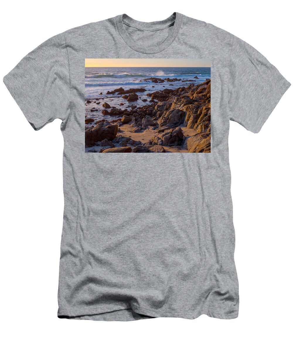 Beachscape T-Shirt featuring the photograph Afternoon Light at Carmel Point by Derek Dean