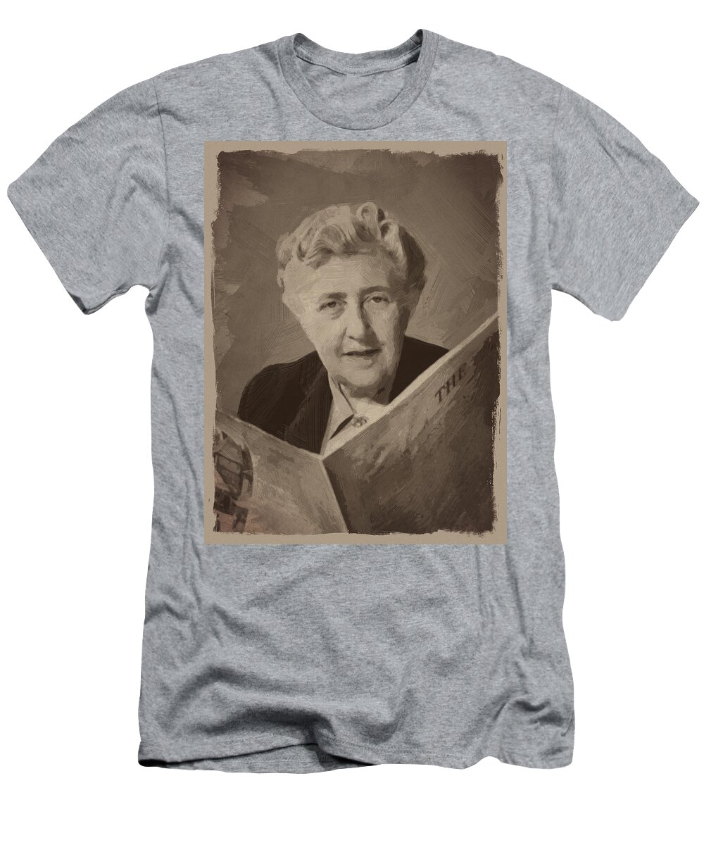 Agatha Christie T-Shirt featuring the digital art Agatha Christie 3 by Afterdarkness