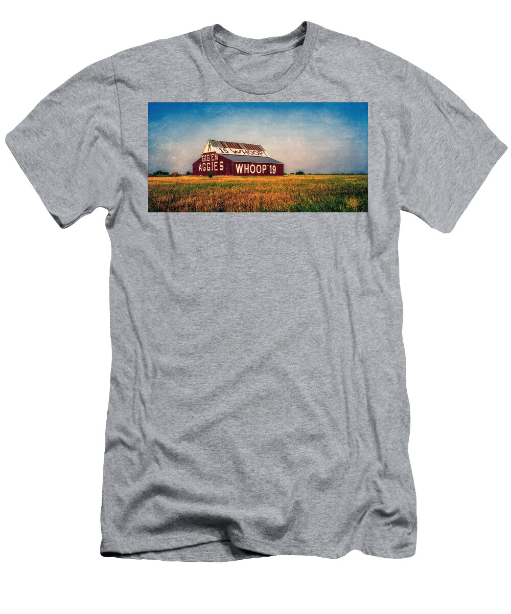 Joan Carroll T-Shirt featuring the photograph Aggie Barn 2015 by Joan Carroll