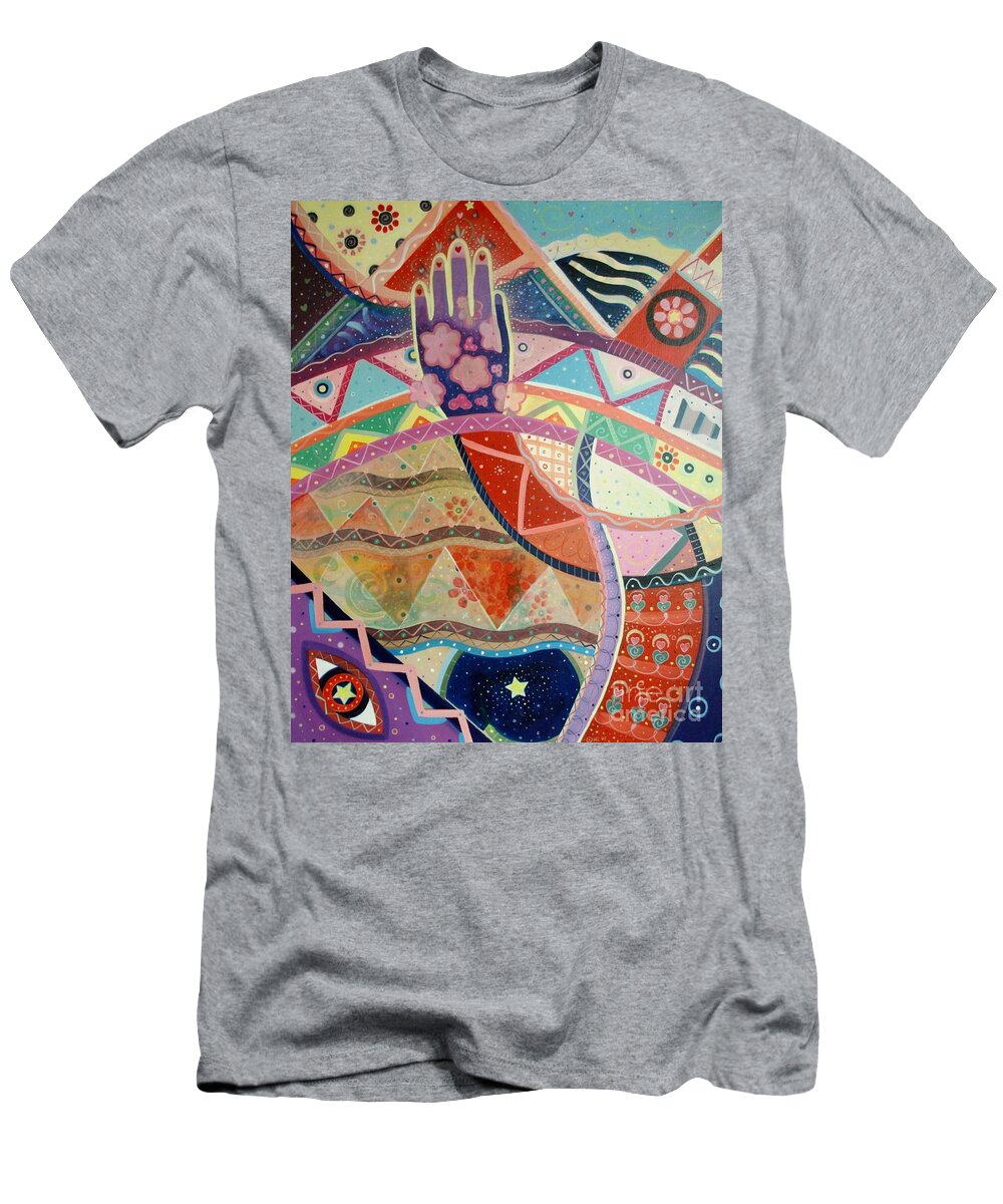 Hand T-Shirt featuring the painting Aim High by Helena Tiainen