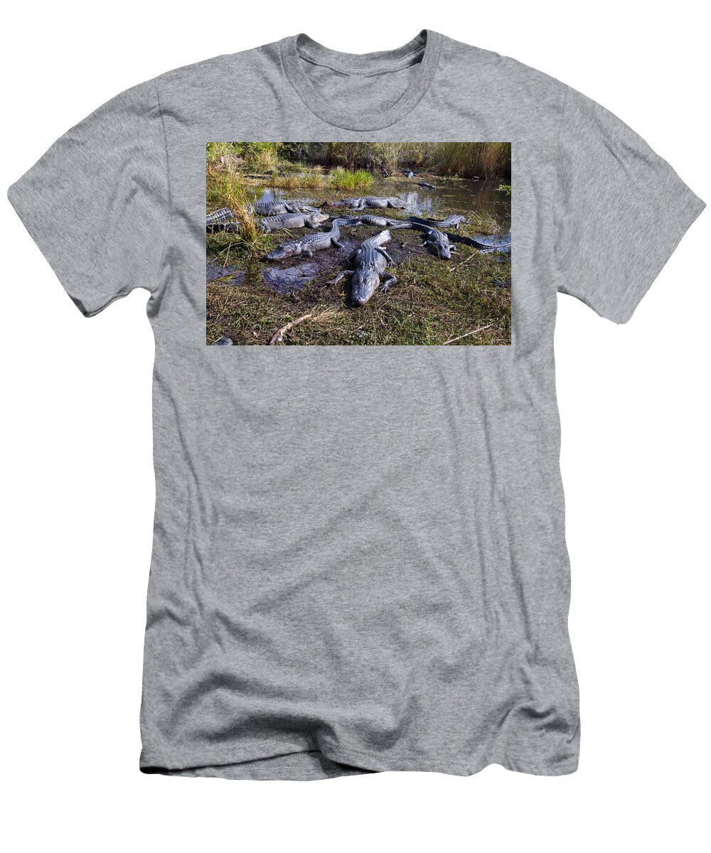 Nature T-Shirt featuring the photograph Alligators 280 by Michael Fryd