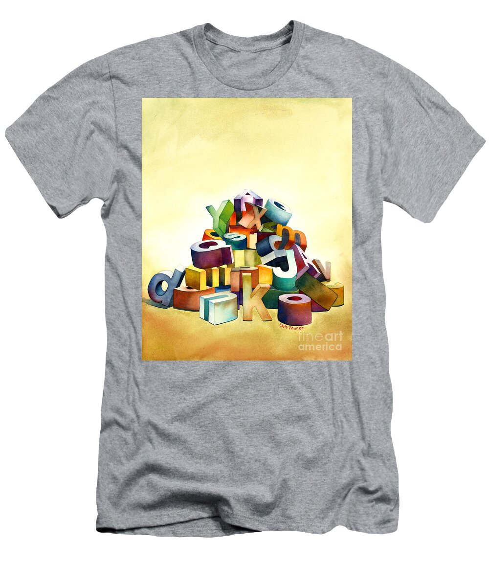 Alphabet T-Shirt featuring the painting Alphabet by Carla Palmer