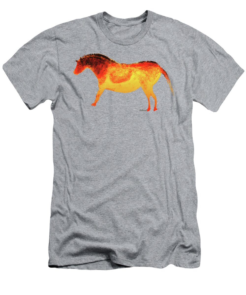 Altamira Cave T-Shirt featuring the digital art Altamira Horse by Asok Mukhopadhyay