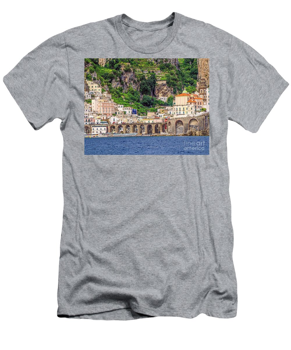 Amalfi Town T-Shirt featuring the photograph Amalfi by Maria Rabinky