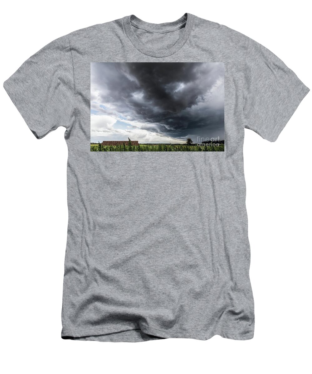 Clouds T-Shirt featuring the photograph Amazing storm clouds over rural England by Simon Bratt
