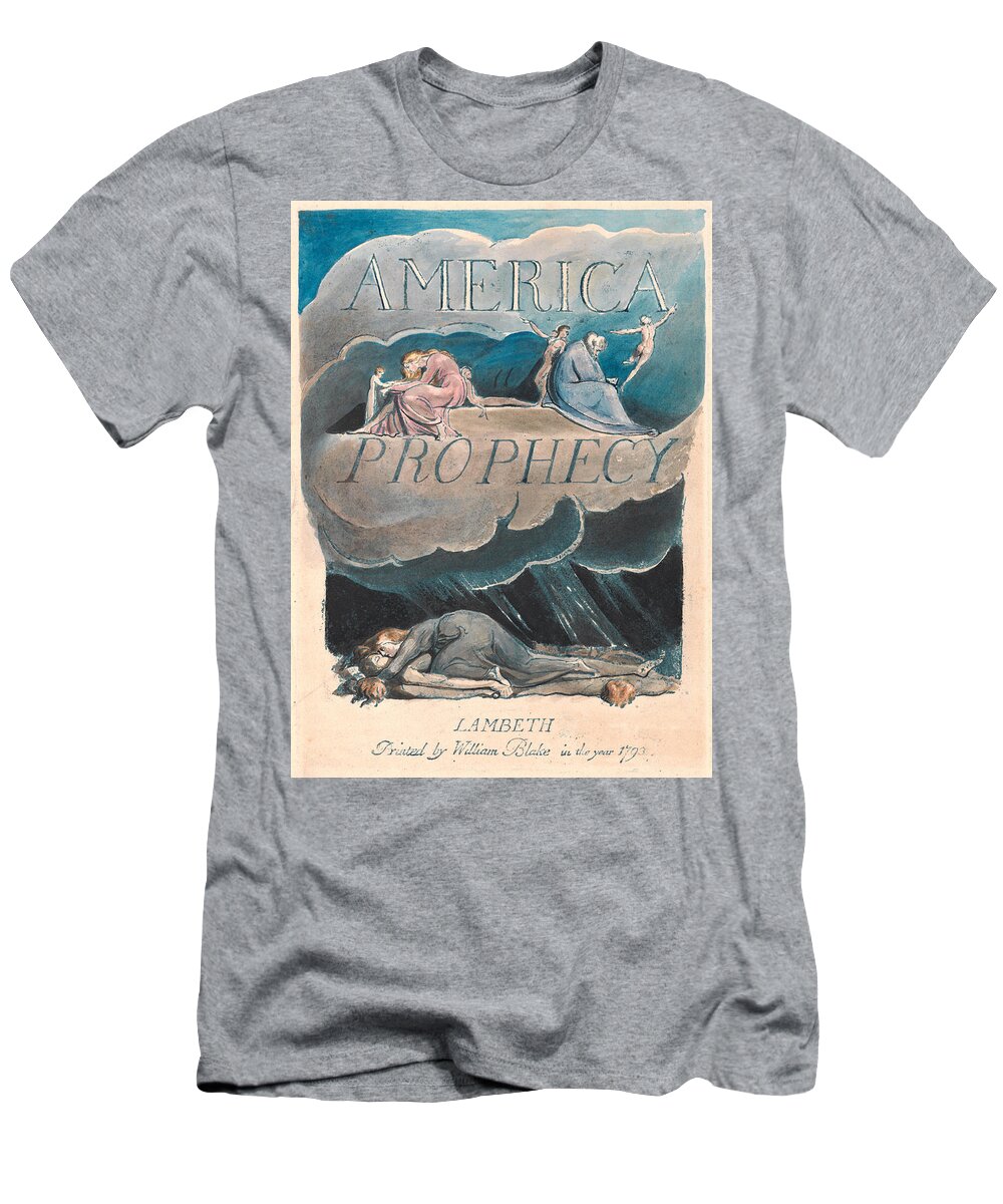 William Blake T-Shirt featuring the drawing America. A Prophecy. Plate 2 by William Blake
