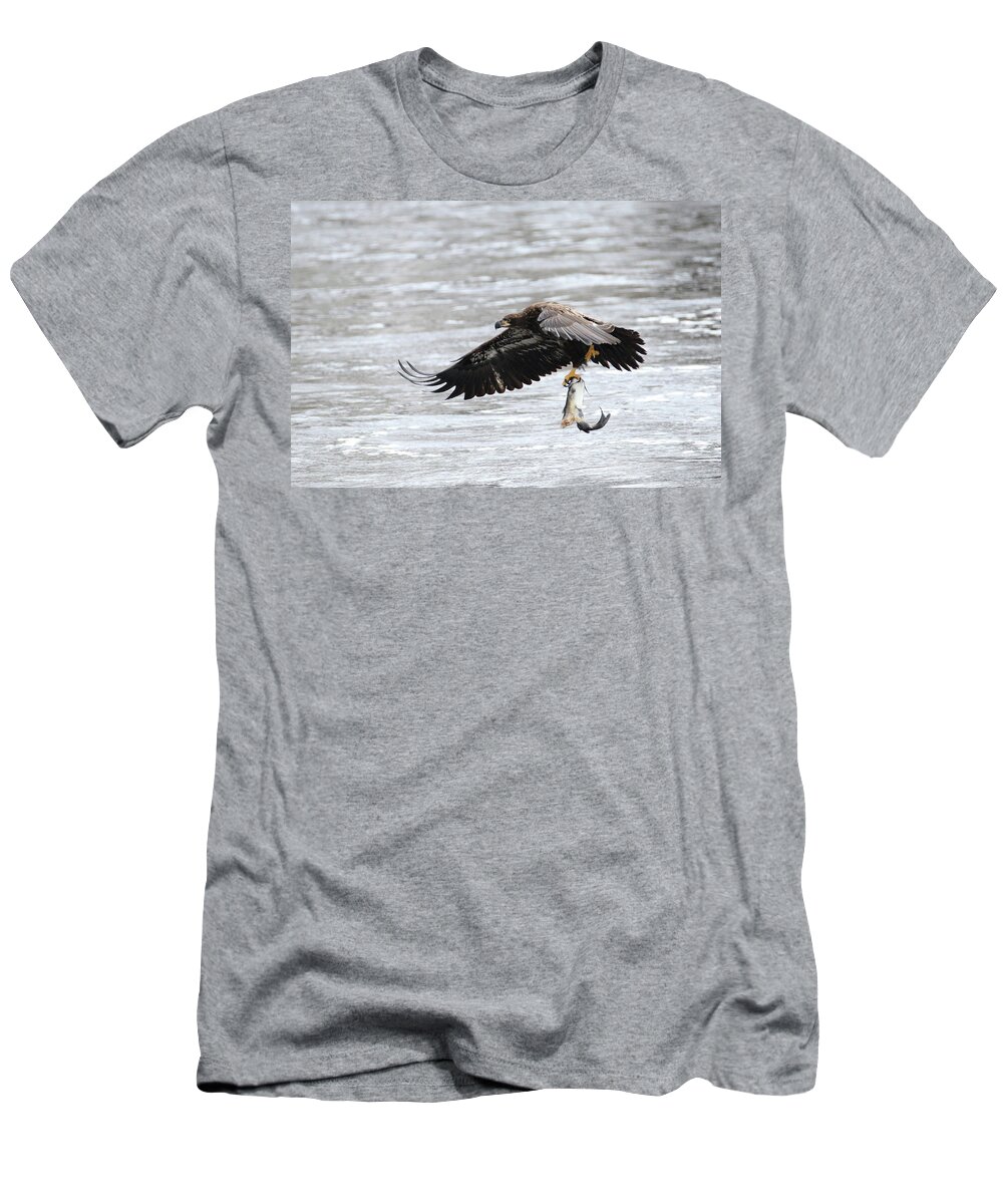 Bald Eagle T-Shirt featuring the photograph An Eagles Catch 10 by Brook Burling