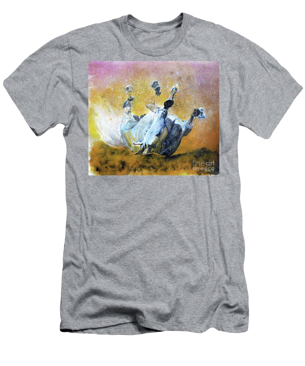 Horse T-Shirt featuring the painting And The Fall Is Flight I by Jasna Dragun