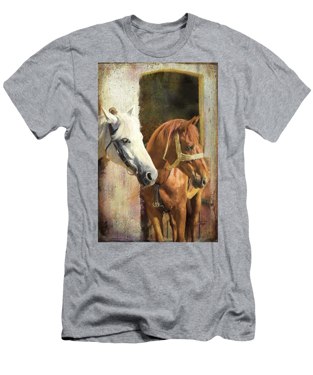 Horses T-Shirt featuring the digital art Anticipation by Colleen Taylor