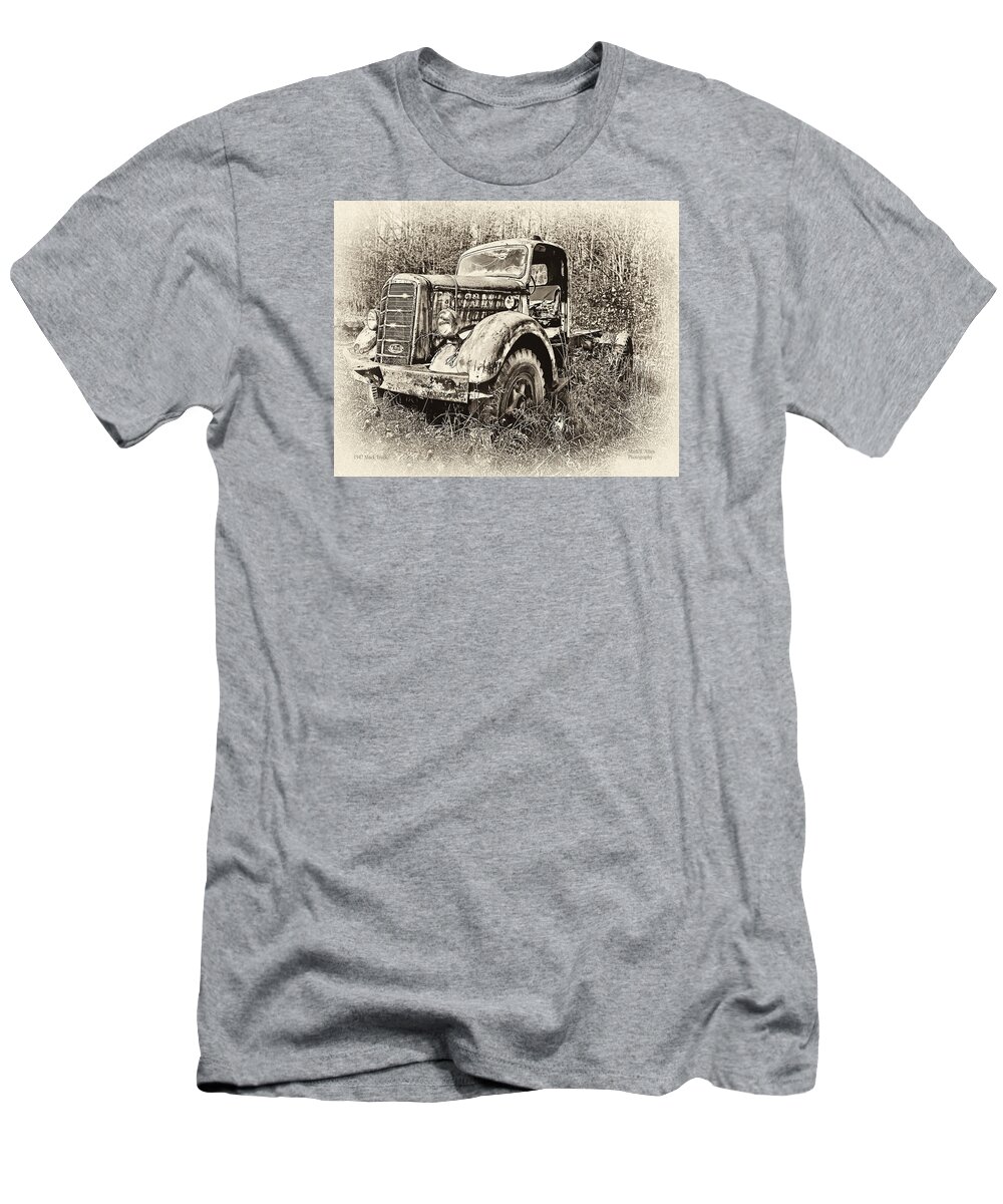 Antique Truck T-Shirt featuring the photograph Antique 1947 Mack Truck by Mark Allen